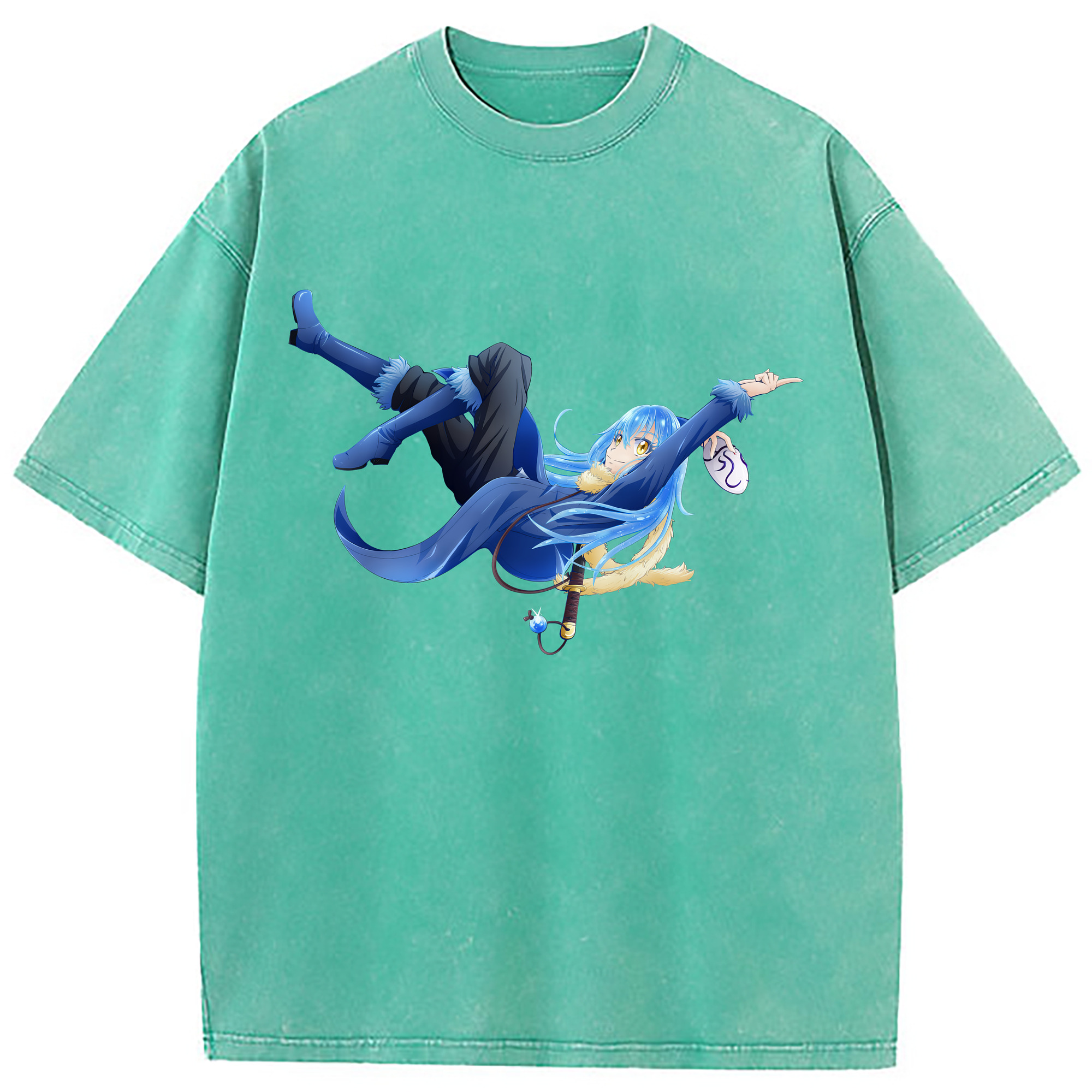 （画像用） 転スラ Regarding Reincarnated to Slime 綿100% ヴィンテージ風 半袖Tシャツ（フロントプリント）
